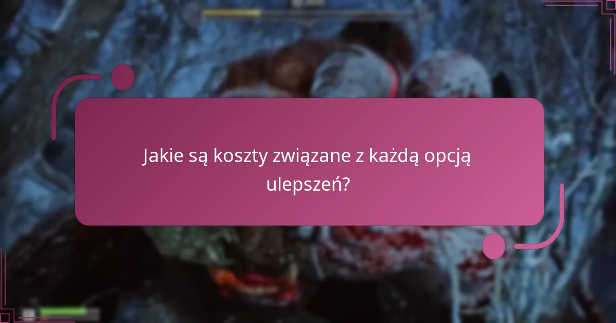 Jakie są koszty związane z każdą opcją ulepszeń?