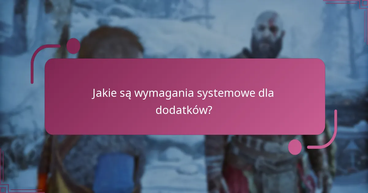 Jakie są wymagania systemowe dla dodatków?
